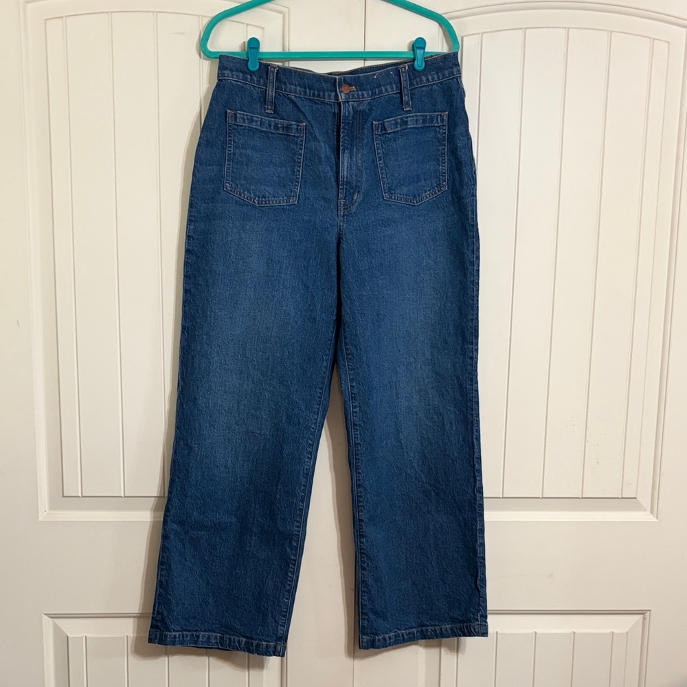 Madewell The Perfect Vintage Wide Leg Jeans in Dark Blue Denim NWOT